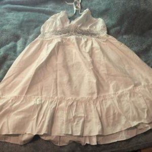 WHITE HALTER DRESS FOR WOMEN